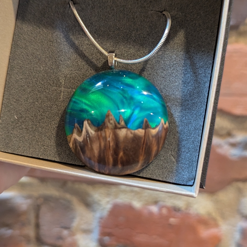 Wood all good wood and resin necklace